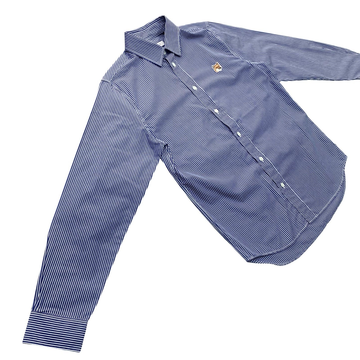 MAISON KITSUNE | メゾンキツネ フォックスヘッド クラシック ストライプ シャツ 長袖シャツ ブルー サイズ：39