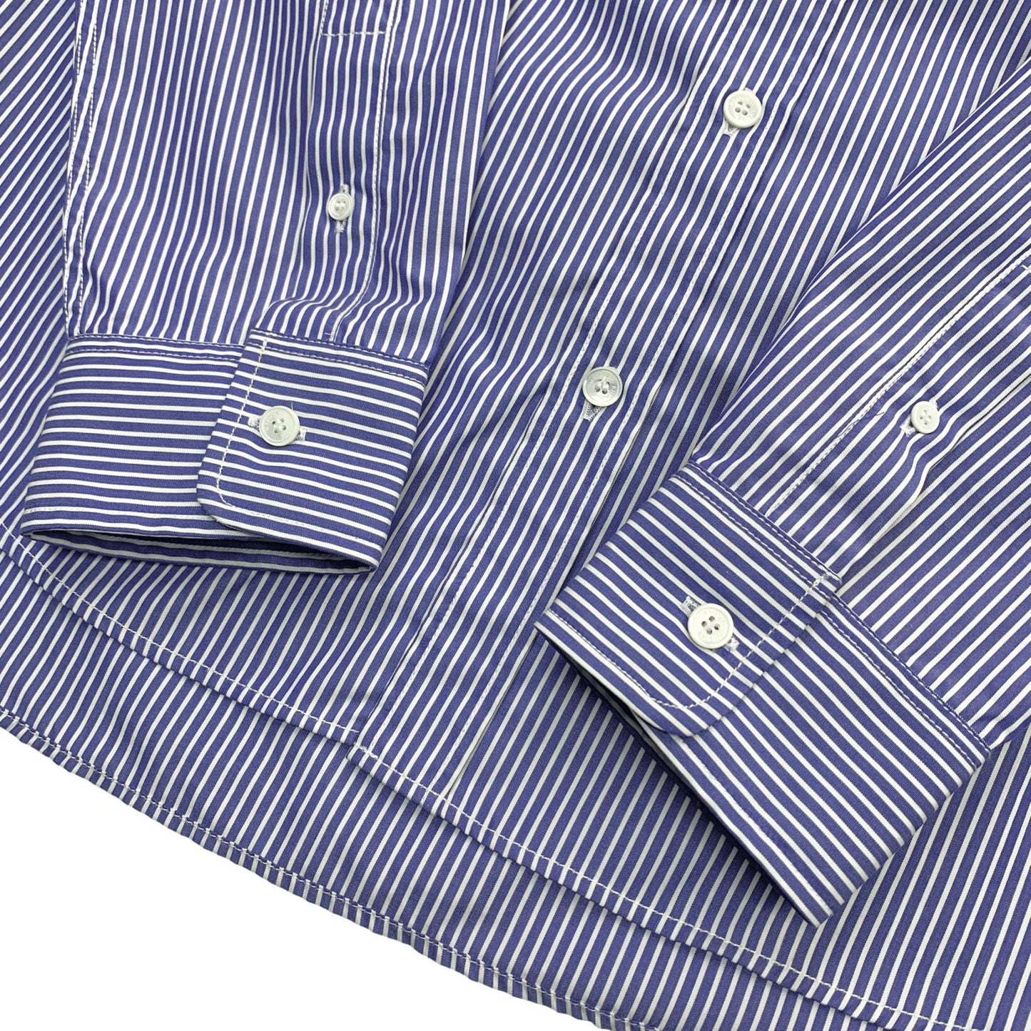 MAISON KITSUNE | メゾンキツネ フォックスヘッド クラシック ストライプ シャツ 長袖シャツ ブルー サイズ：39