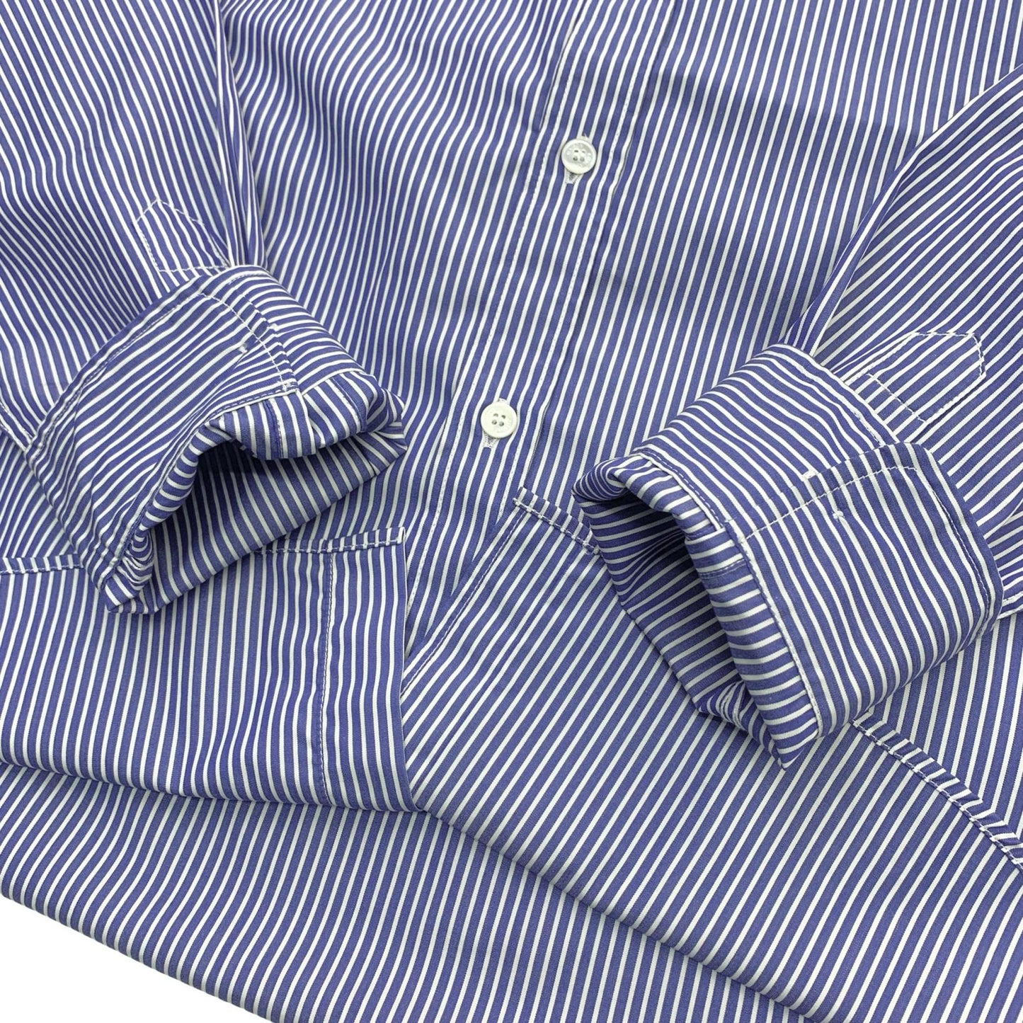 MAISON KITSUNE | メゾンキツネ フォックスヘッド クラシック ストライプ シャツ 長袖シャツ ブルー サイズ：39