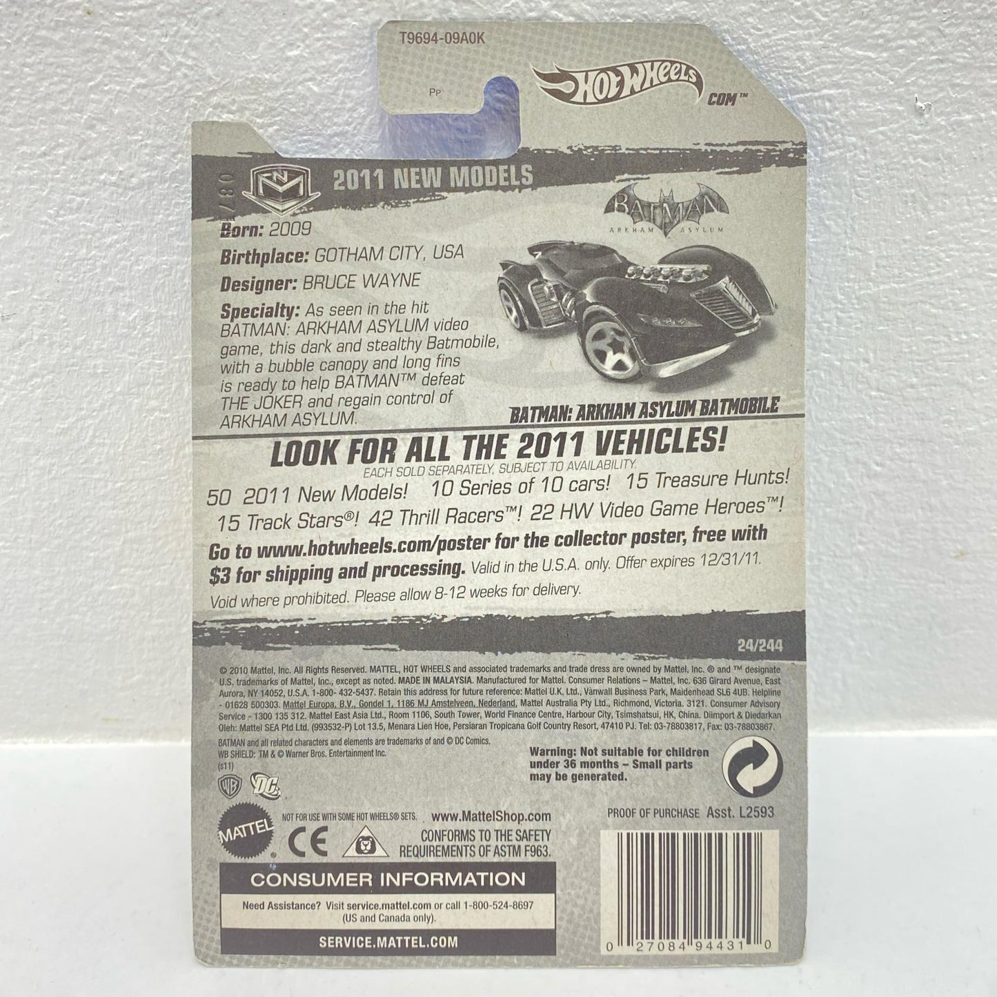 Hot Wheels ARKHAM ASYLUM BATMOBILE