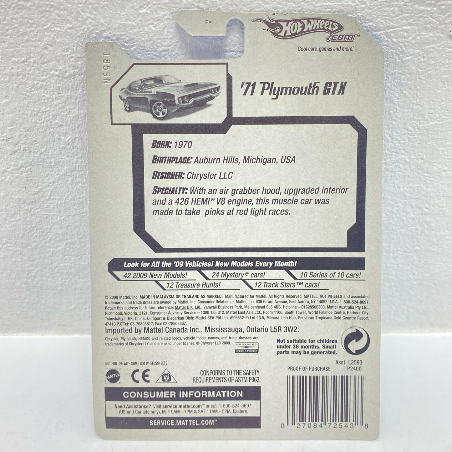 Hot Wheels '71 Plymouth GTX Silver