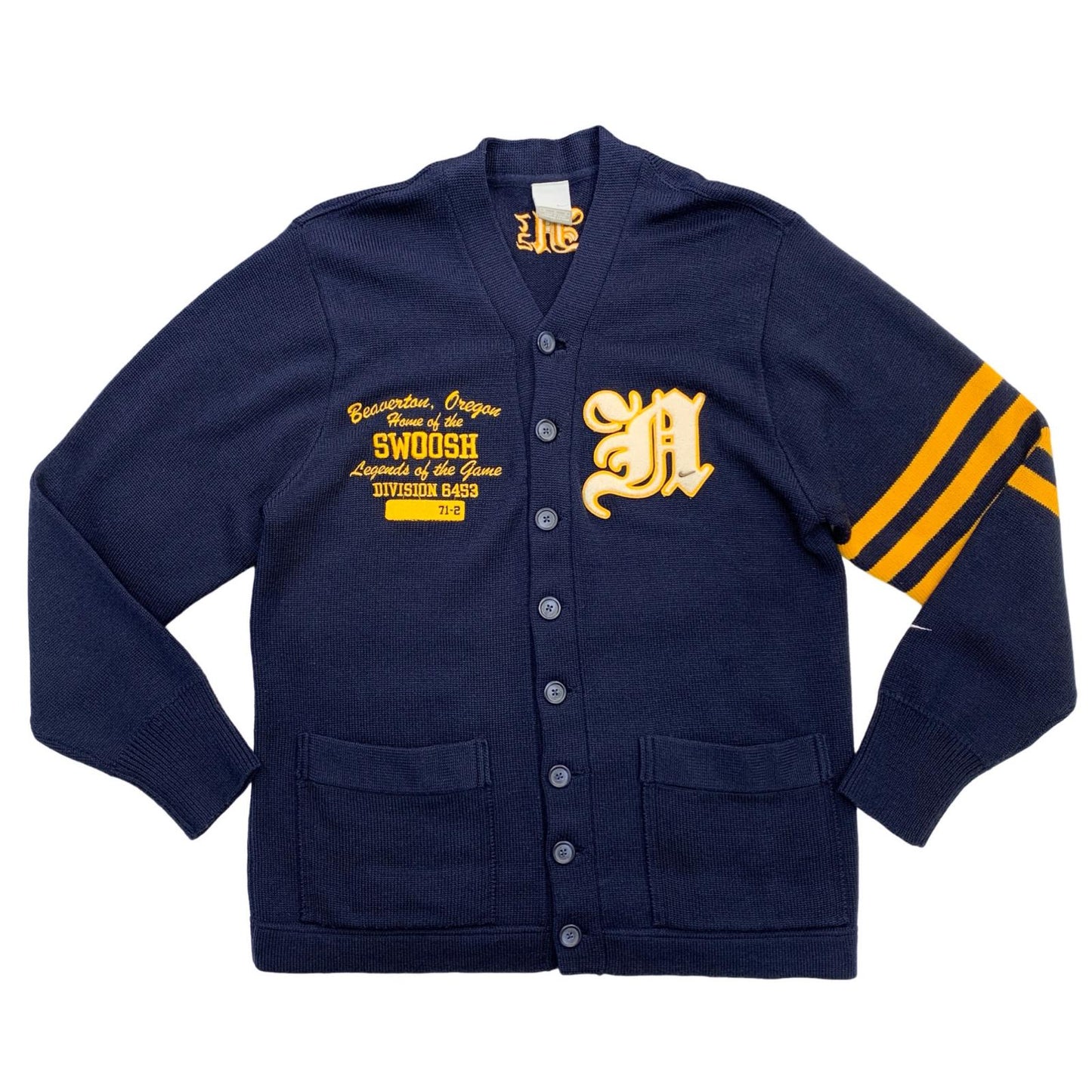 NIKE | Nike Lettered Cardigan Cardigan NIKE (VINTAGE) Blue Size: M