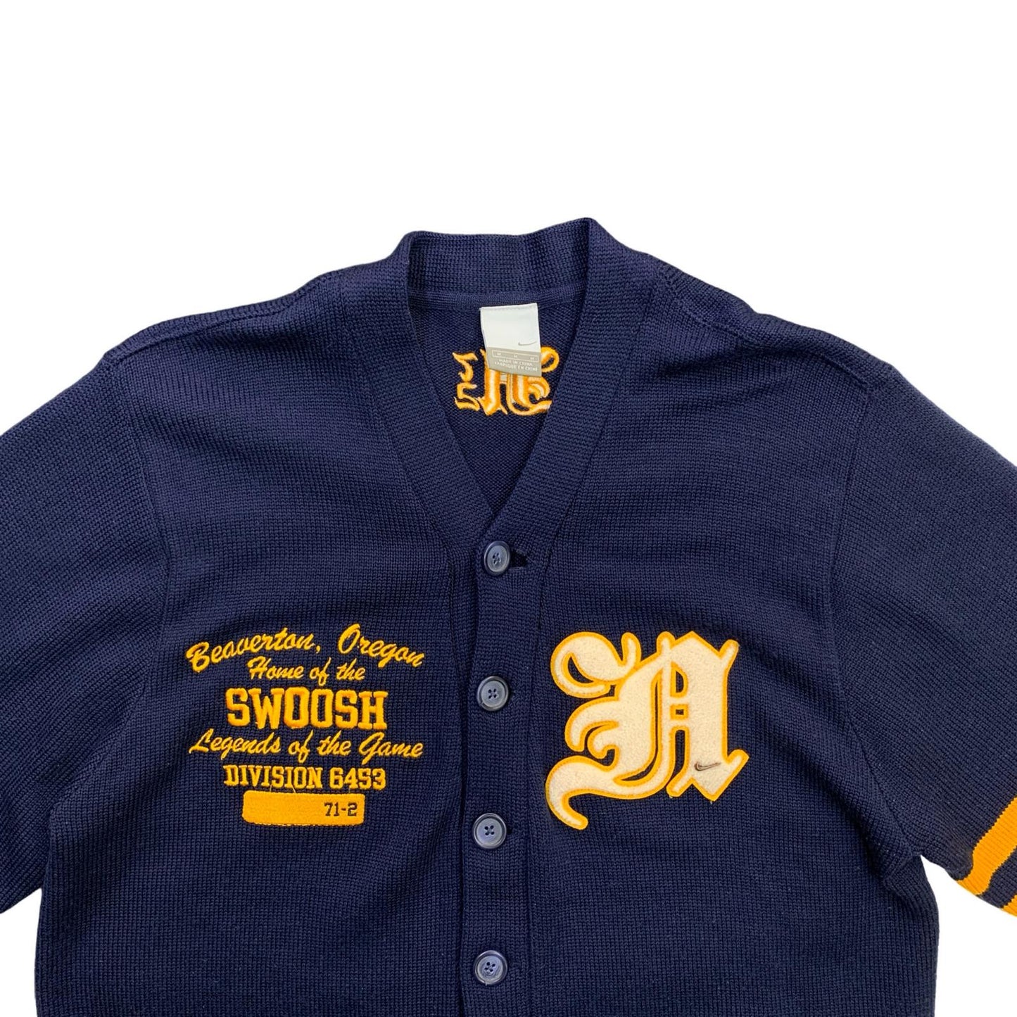 NIKE | Nike Lettered Cardigan Cardigan NIKE (VINTAGE) Blue Size: M