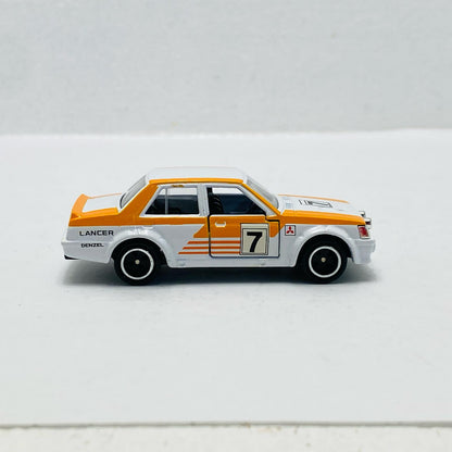 1/60 Mitsubishi Lancer Turbo #7 (White x Orange) "Tomica Museum Race Car Hall M-21"