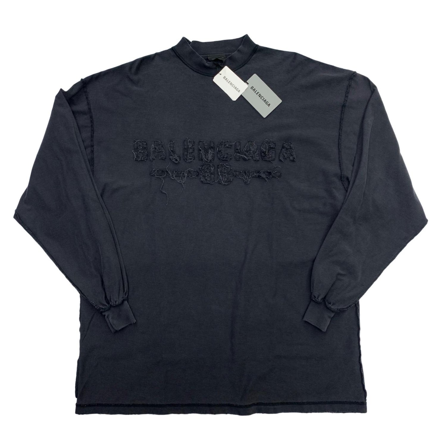 BALENCIAGA | Balenciaga Inside Out Large T-Shirt Long Sleeve Black Size: 1
