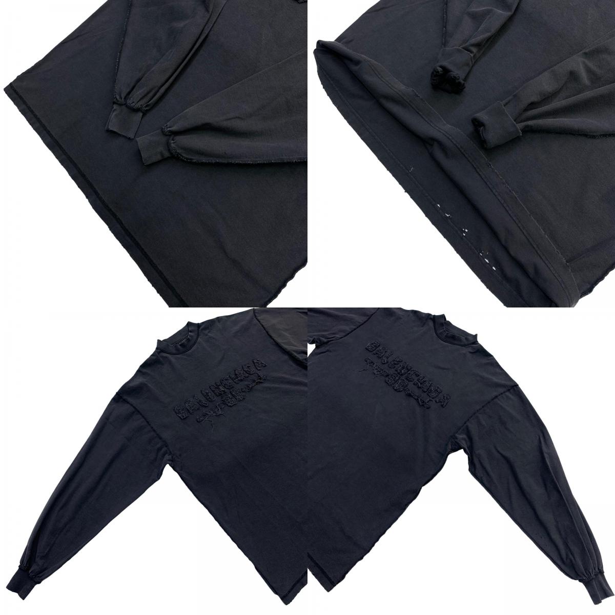 BALENCIAGA | Balenciaga Inside Out Large T-Shirt Long Sleeve Black Size: 1