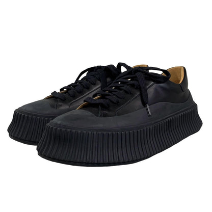 JIL SANDER | Jill Sander Leather Platform Sneakers Black 23cm