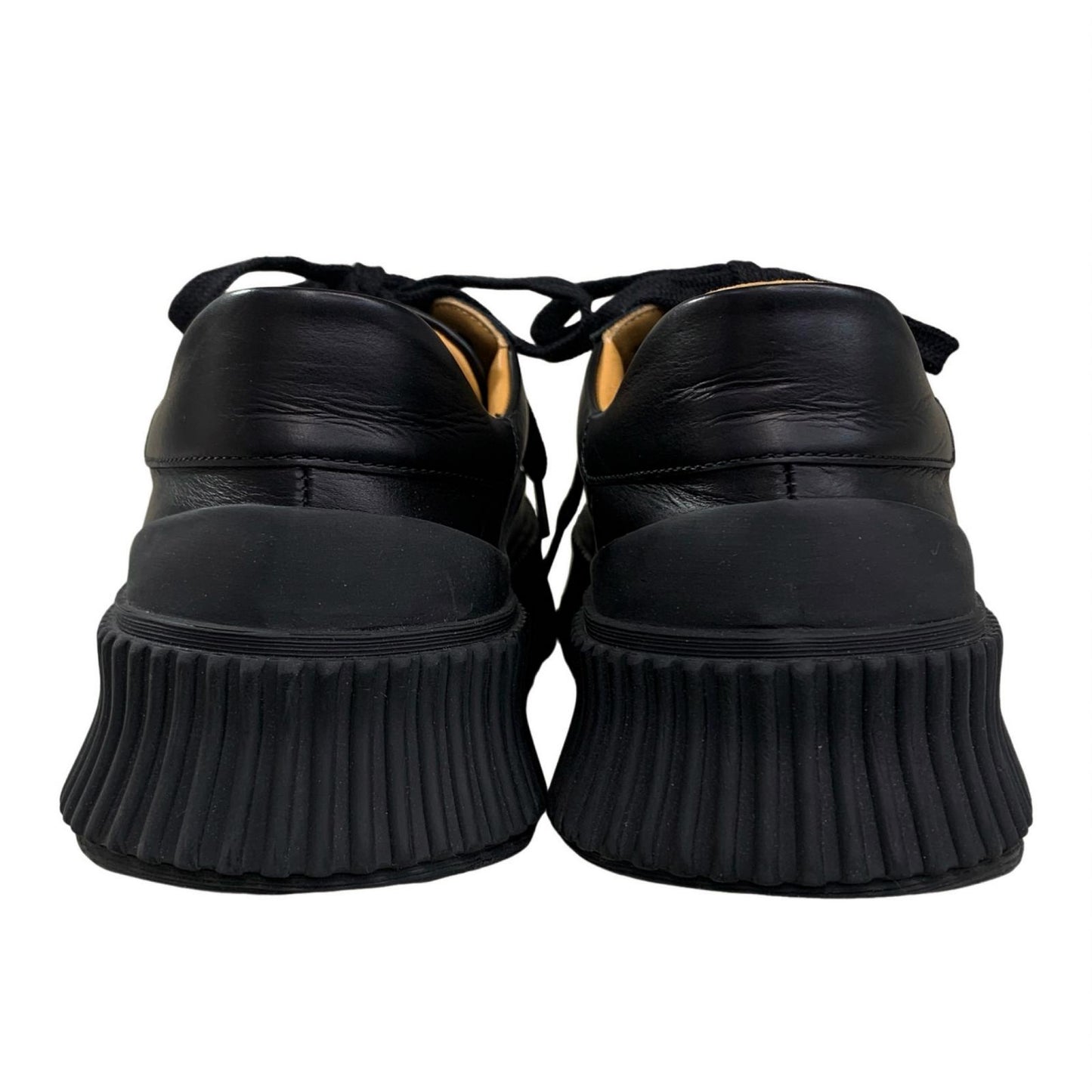 JIL SANDER | Jill Sander Leather Platform Sneakers Black 23cm