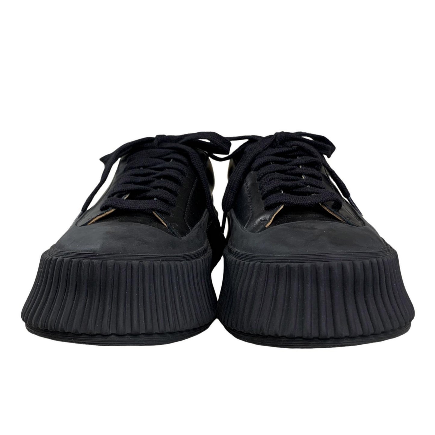 JIL SANDER | Jill Sander Leather Platform Sneakers Black 23cm