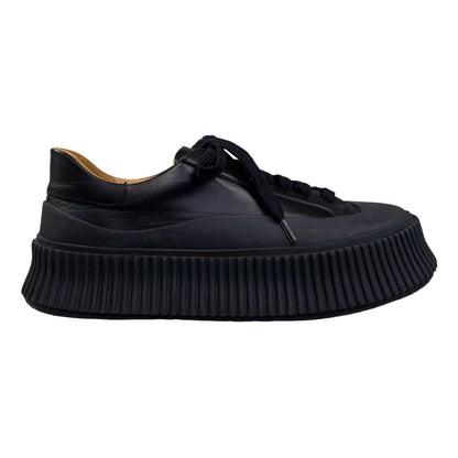 JIL SANDER | Jill Sander Leather Platform Sneakers Black 23cm