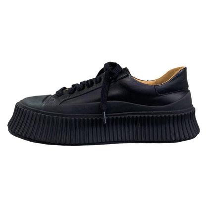 JIL SANDER | Jill Sander Leather Platform Sneakers Black 23cm