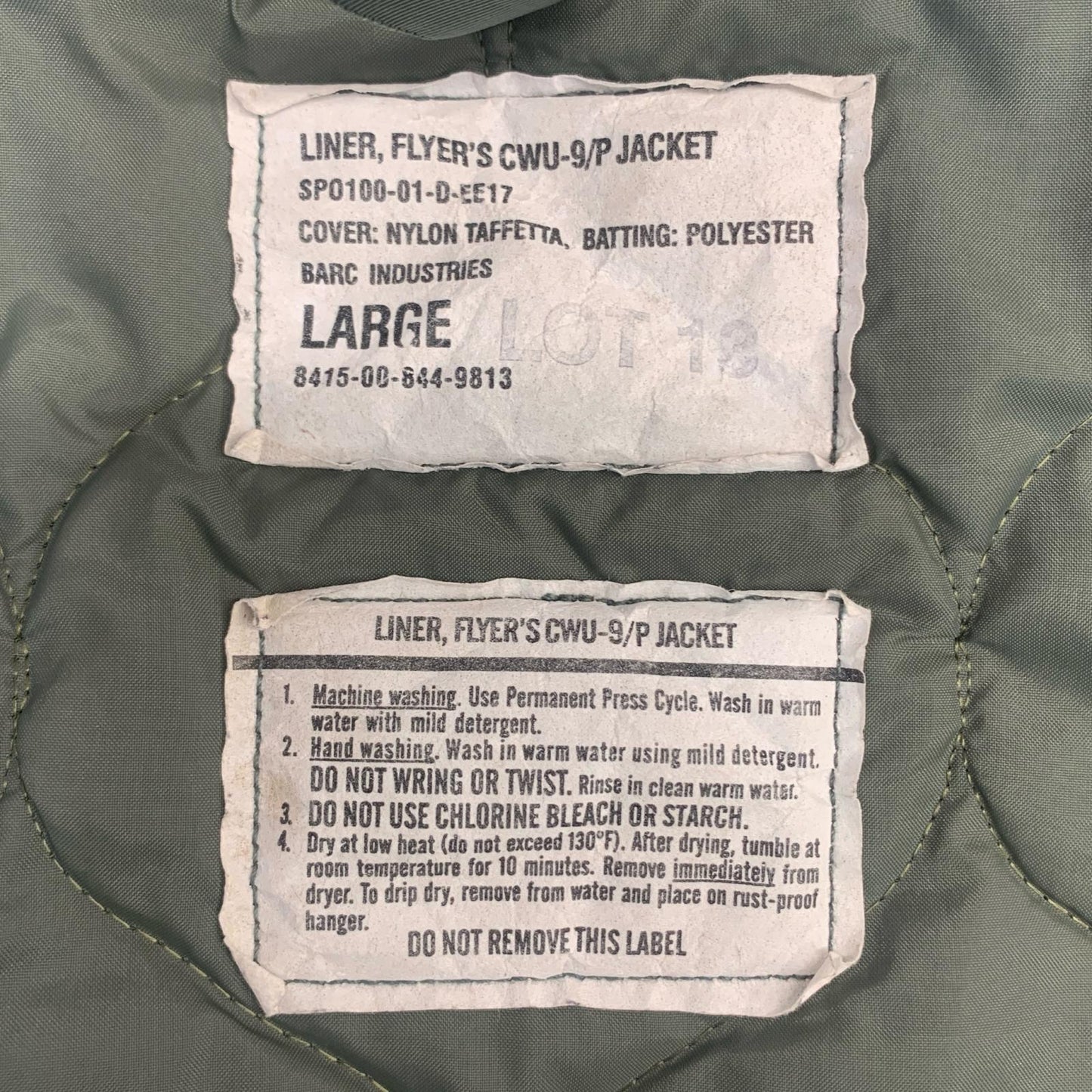 CWU-9/P その他アウター U.S.ARMY オリーブ サイズ：L