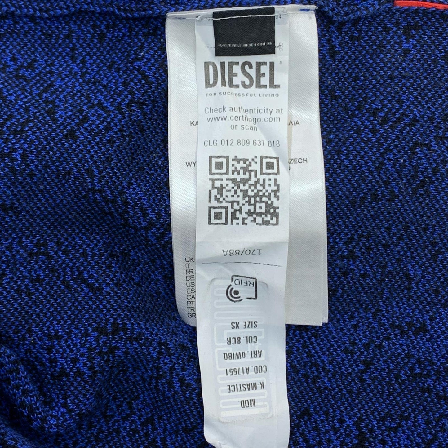 DIESEL | ディーゼル ニット ブルー サイズ：XS