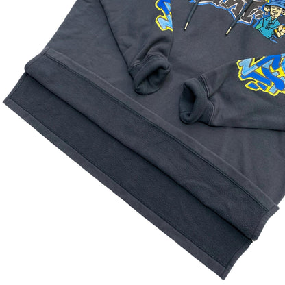 OFF-WHITE | オフホワイト Graffiti-Print Cotton Hoodie パーカー ネイビー サイズ：XXS