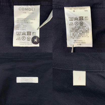COMOLI | コモリ レギュラーカラーシャツ 長袖シャツ ネイビー