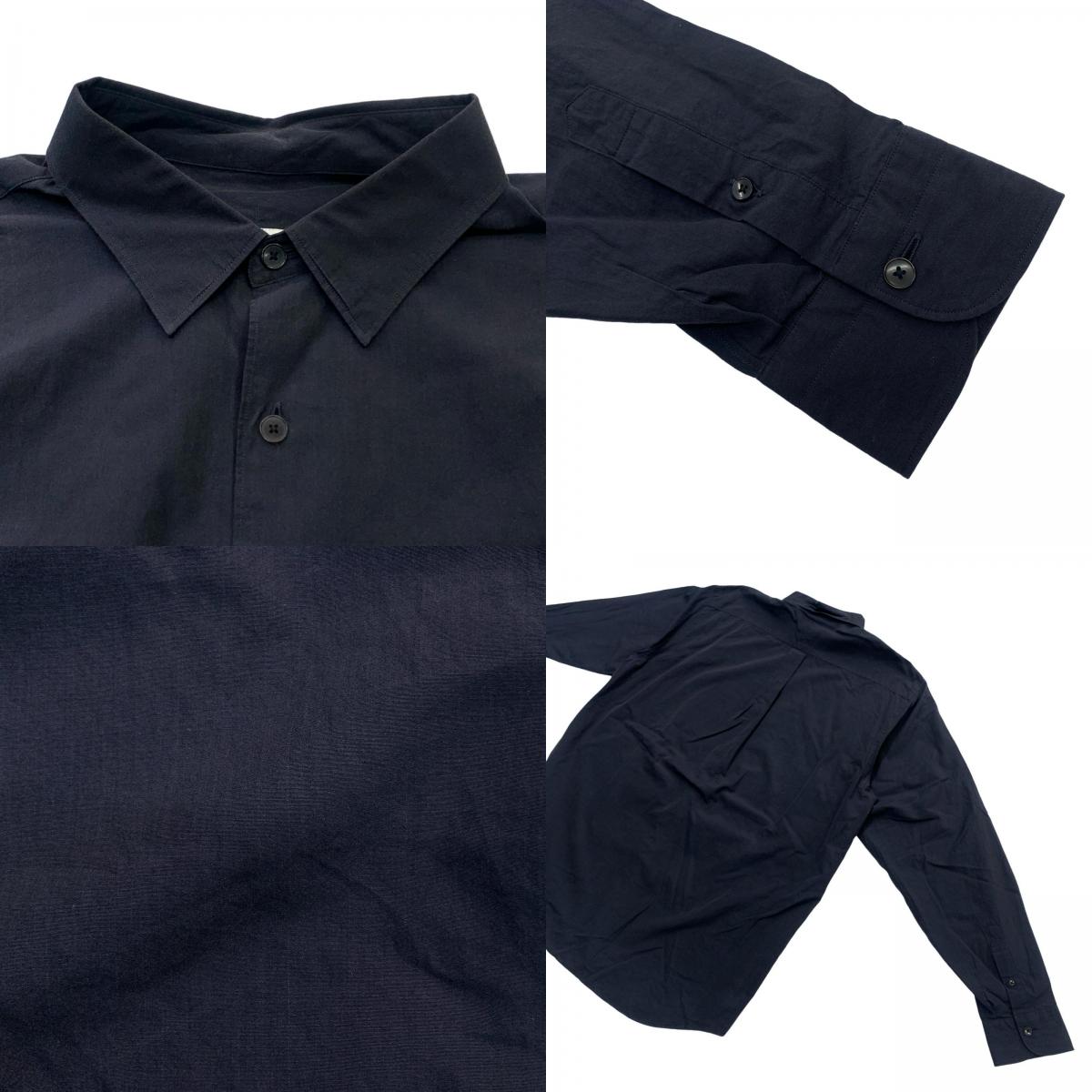 COMOLI | コモリ レギュラーカラーシャツ 長袖シャツ ネイビー