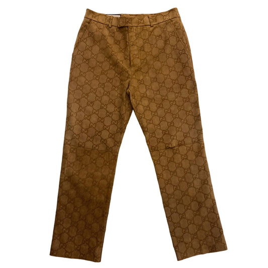 GUCCI | グッチ TENNIS PRINTED SUEDE パンツ レザーパンツ サイズ：48