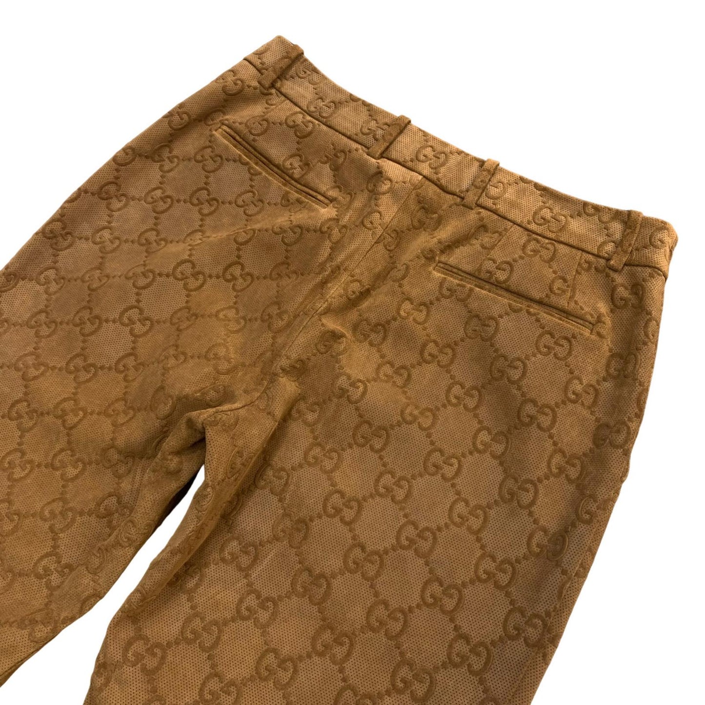 GUCCI | グッチ TENNIS PRINTED SUEDE パンツ レザーパンツ サイズ：48