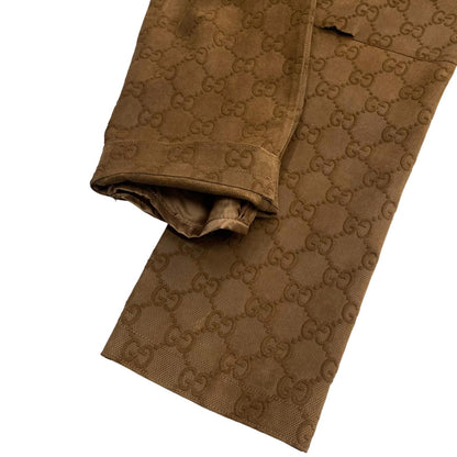 GUCCI | グッチ TENNIS PRINTED SUEDE パンツ レザーパンツ サイズ：48