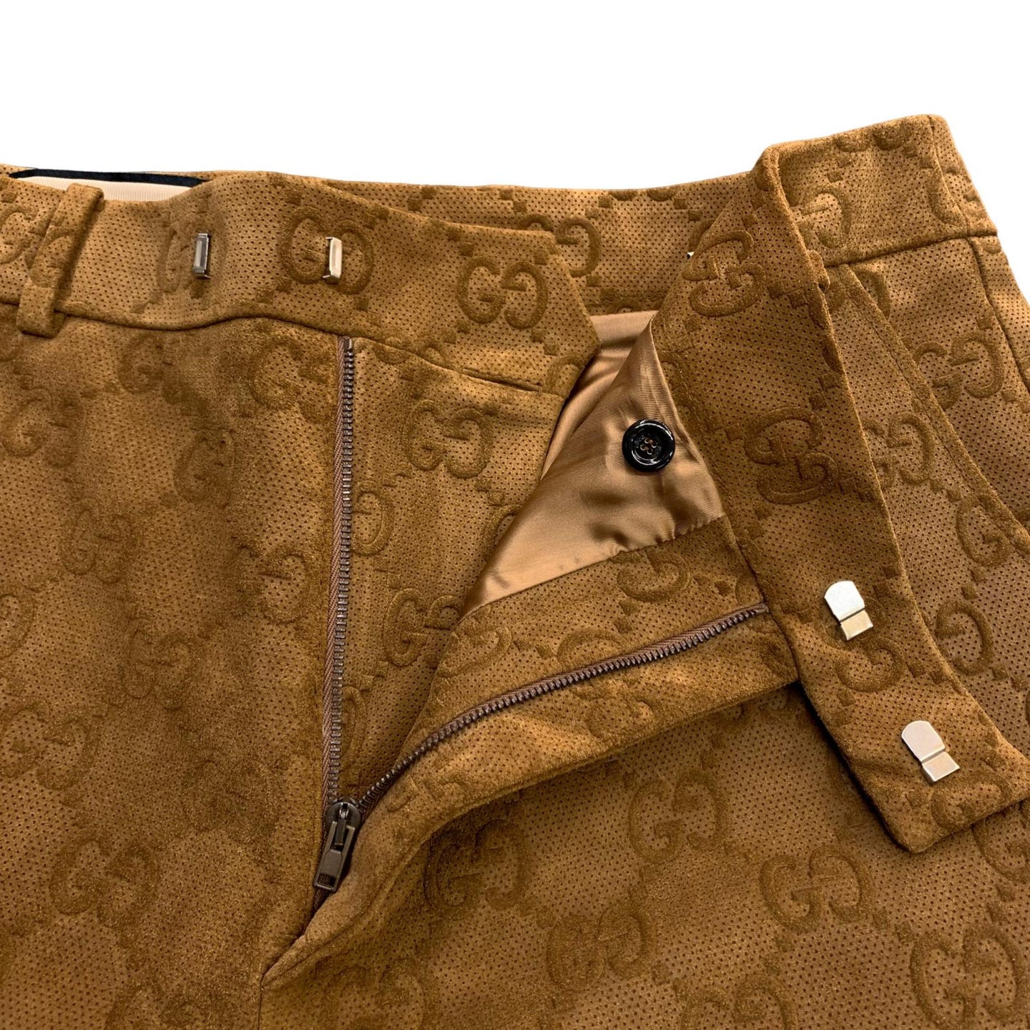 GUCCI | グッチ TENNIS PRINTED SUEDE パンツ レザーパンツ サイズ：48