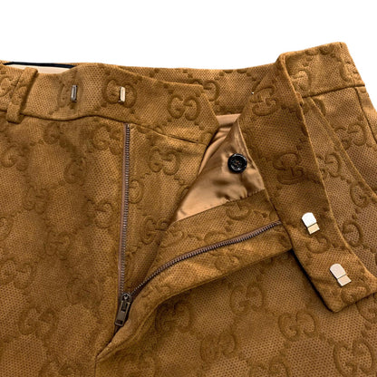 GUCCI | グッチ TENNIS PRINTED SUEDE パンツ レザーパンツ サイズ：48