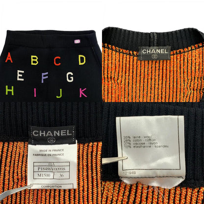 CHANEL | シャネル アルファベット カーディガン&スカート セットアップ ブラック サイズ：36
