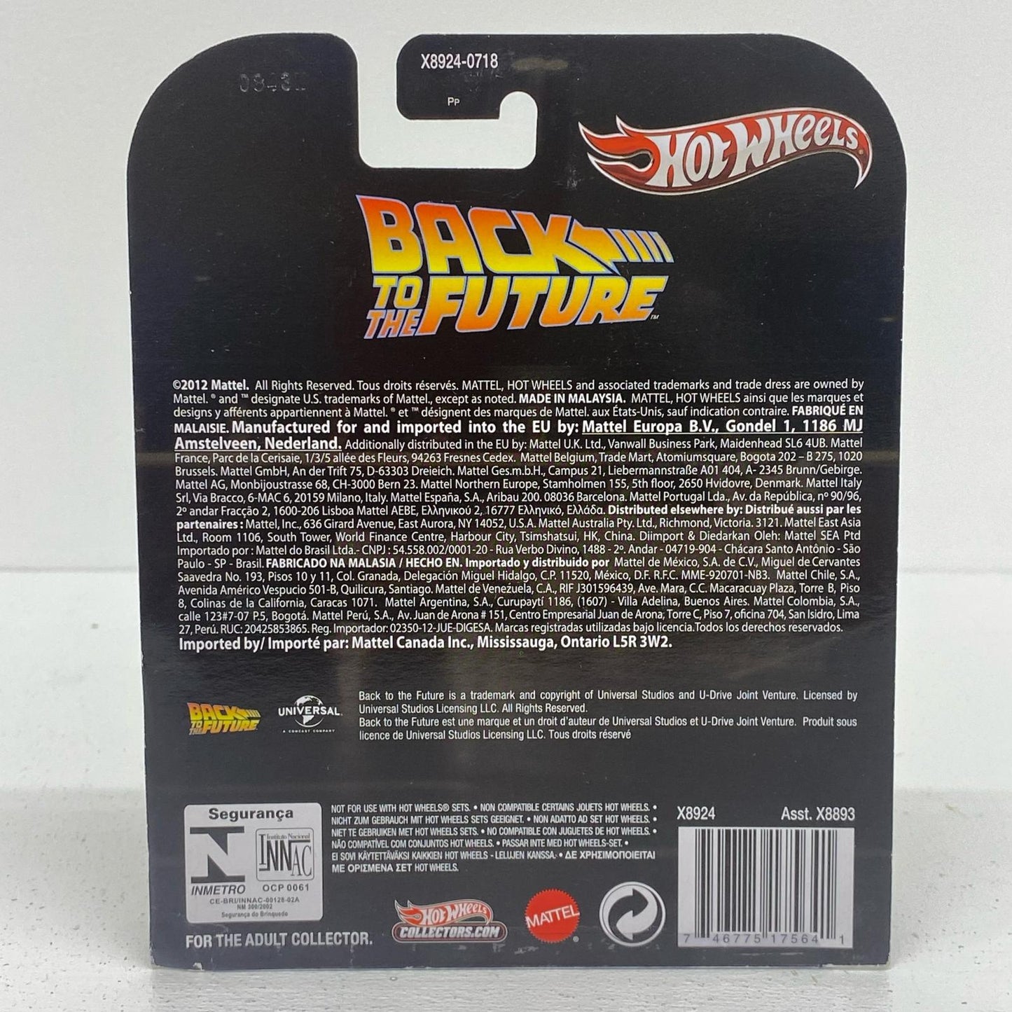 1/64BTTFTimeMachine「HotWHeeLSRETROENTRTNMNT/バック・トゥ・ザ・フューチャー」[X8924]