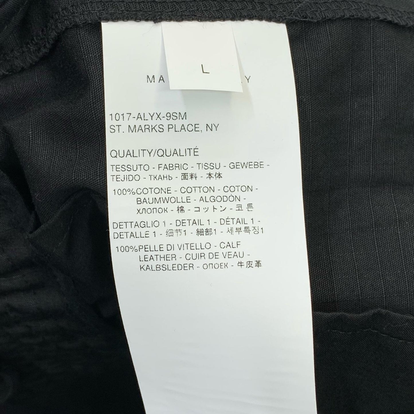 1017 ALYX 9SM RIPSTOP SHORT ショートパンツ ブラック サイズ：L