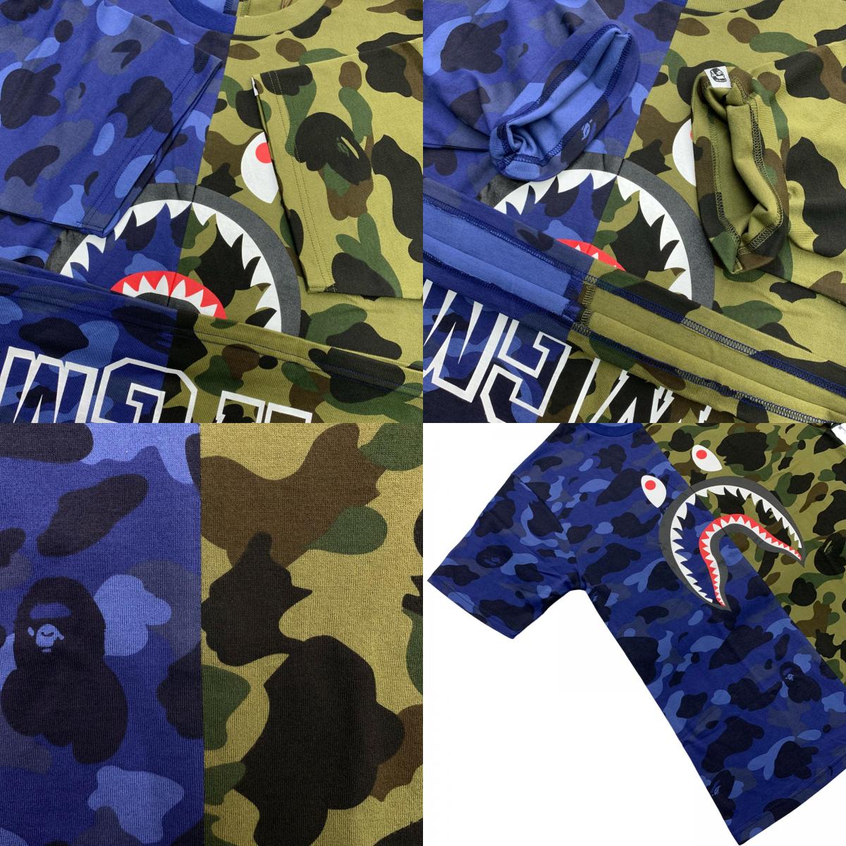 A BATHING APE | アベイシングエイプ SPLIT CAMO SHARK TEE 半袖Ｔシャツ 001CSM301009M サイズ：XL