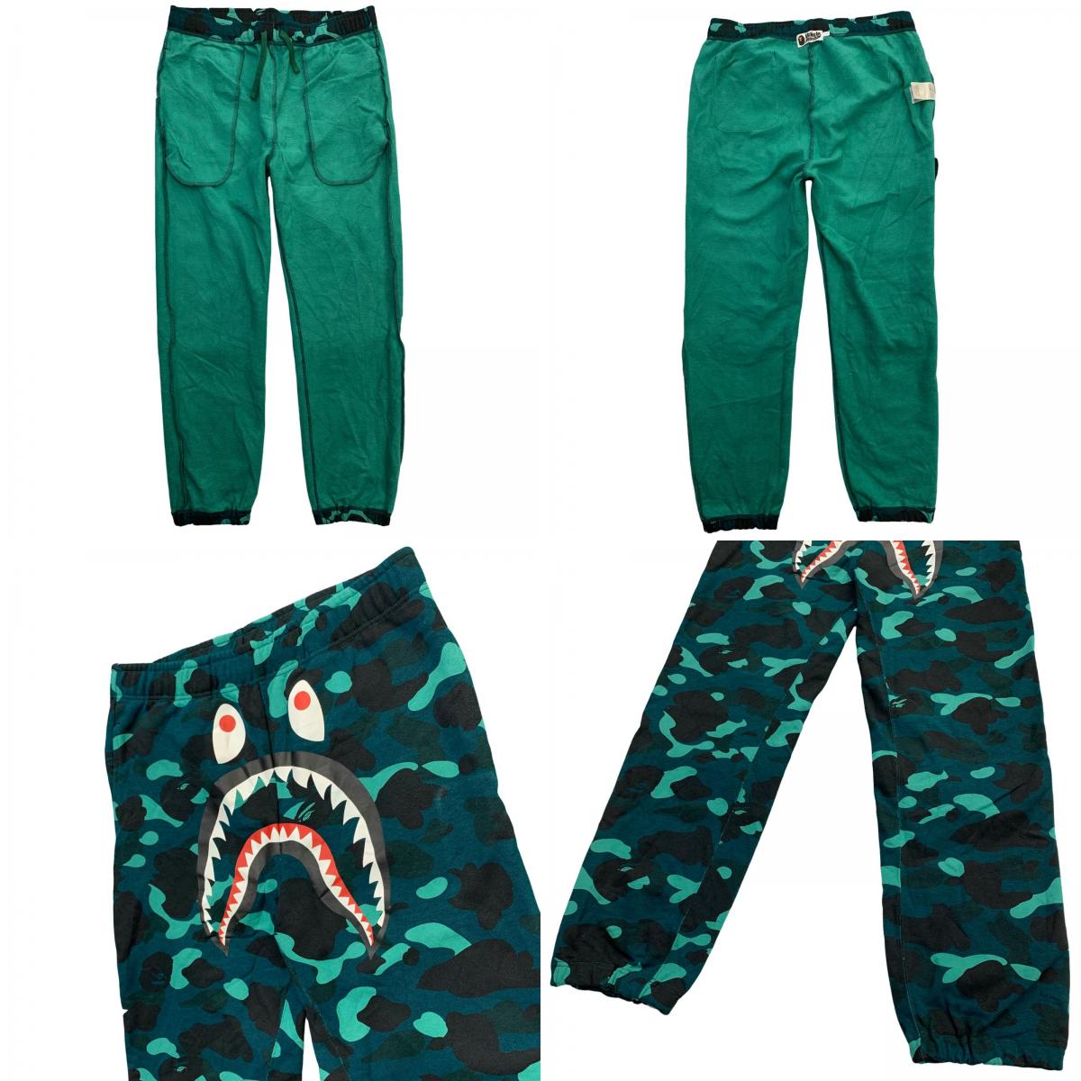 A BATHING APE | アベイシングエイプ COLOR CAMO SHARK PANTS パンツ 001PTM301009M グリーン サイズ：L