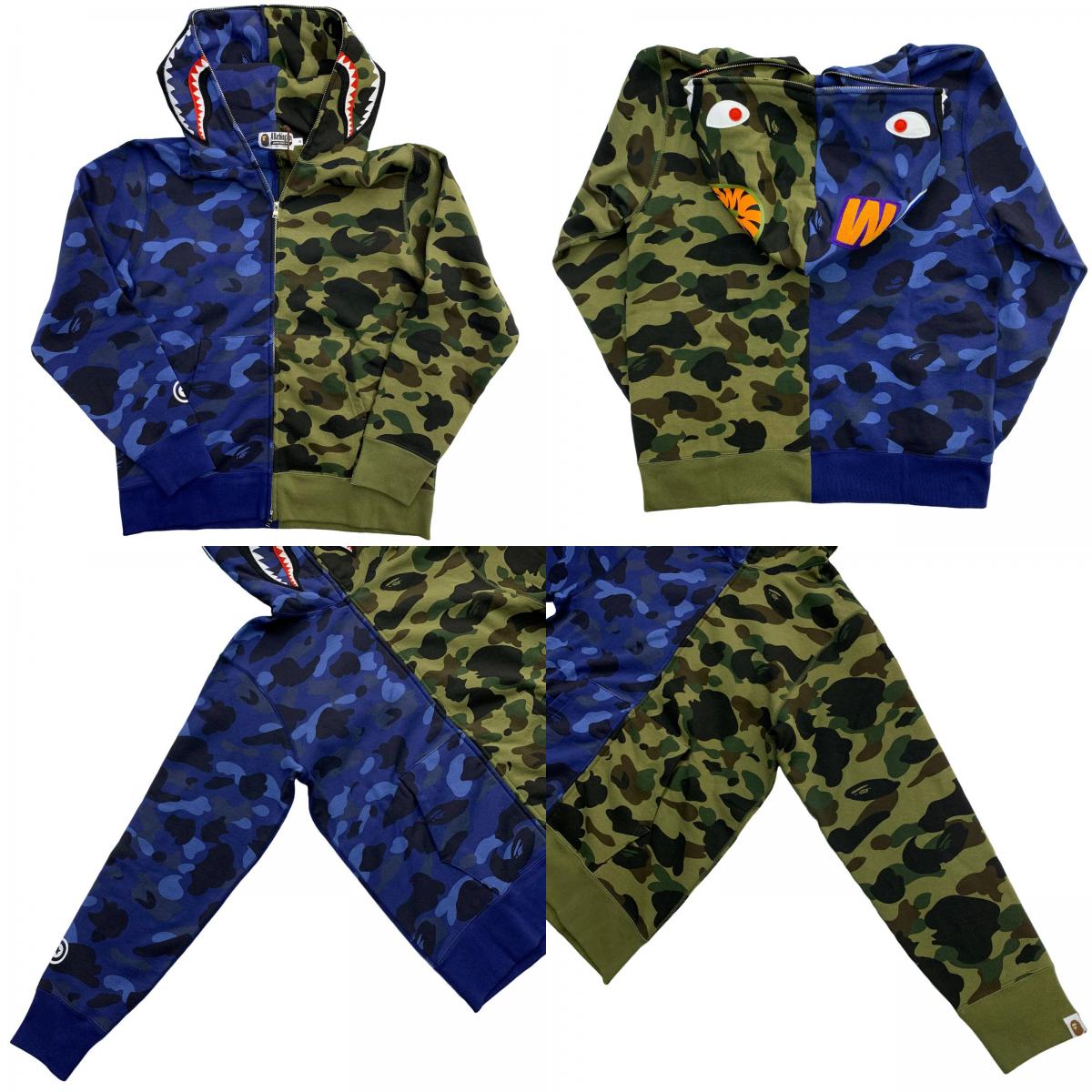 A BATHING APE | アベイシングエイプ SPLIT COLOR CAMO SHARK HOODIE パーカー サイズ：M