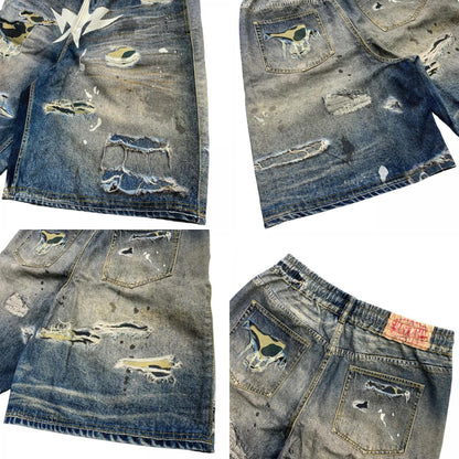 A BATHING APE | アベイシングエイプ BAPE STA FAKE PRINT RELAXED FIT SHORTS ショートパンツ 001DSM301306M ブルー サイズ：XL