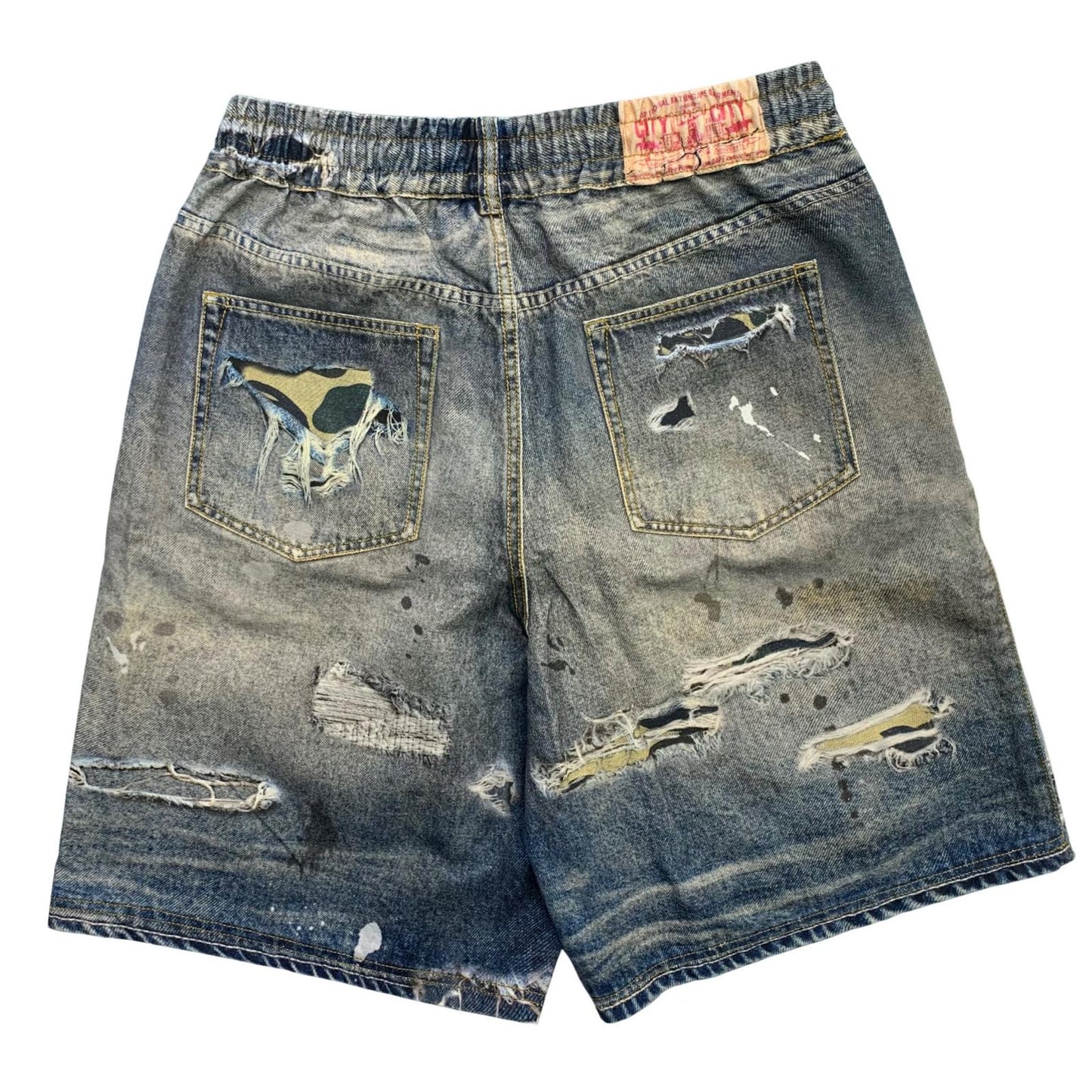 A BATHING APE | アベイシングエイプ BAPE STA FAKE PRINT RELAXED FIT SHORTS ショートパンツ 001DSM301306M ブルー サイズ：XL