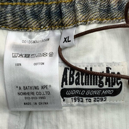 A BATHING APE | アベイシングエイプ BAPE STA FAKE PRINT RELAXED FIT SHORTS ショートパンツ 001DSM301306M ブルー サイズ：XL