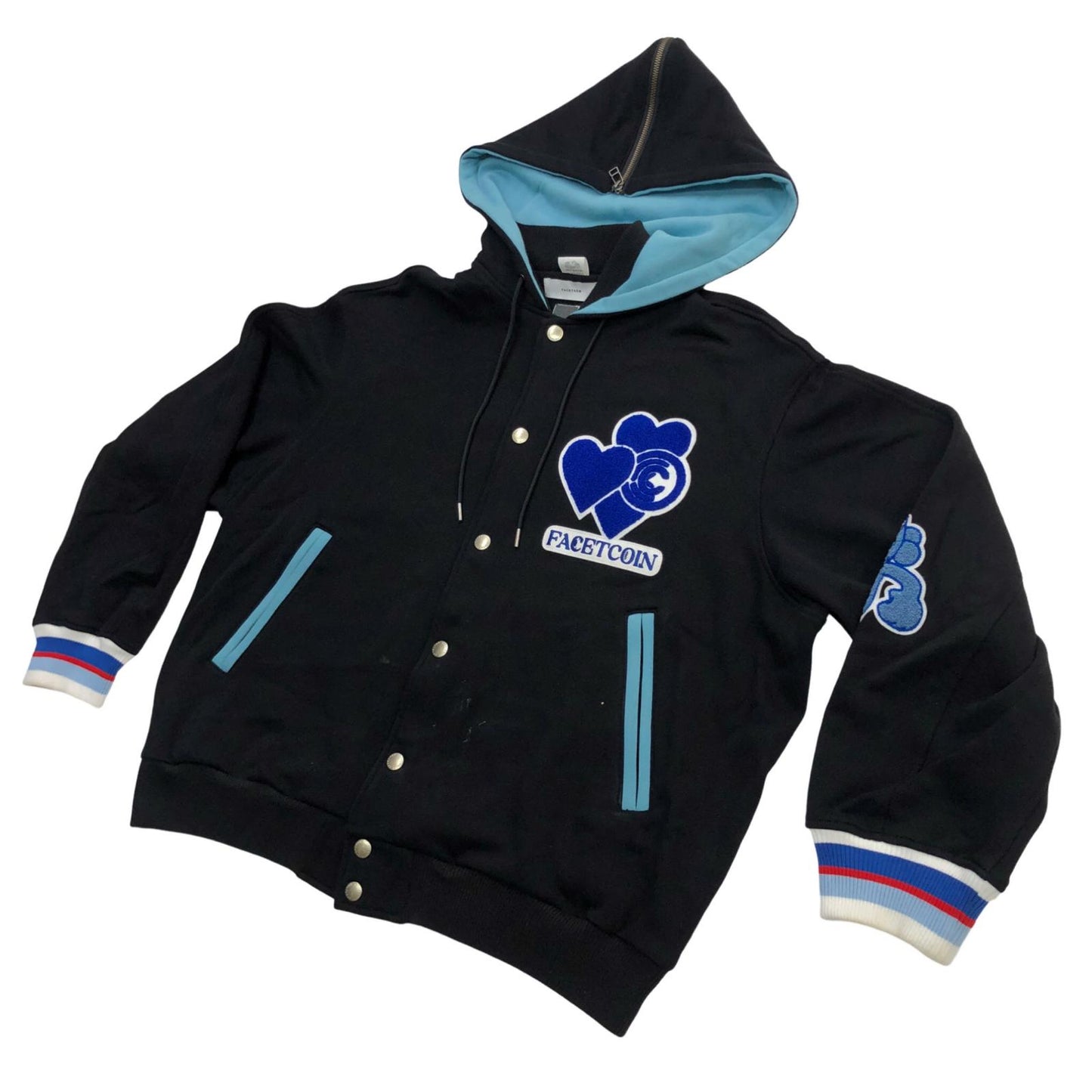 FACETASM | ファセッタズム FACETASM × CPD スタジャン LOVE HOODED STADIUM JACKET ブラック【瀬戸大橋店】