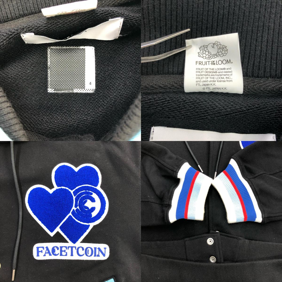 FACETASM | ファセッタズム FACETASM × CPD スタジャン LOVE HOODED STADIUM JACKET ブラック【瀬戸大橋店】