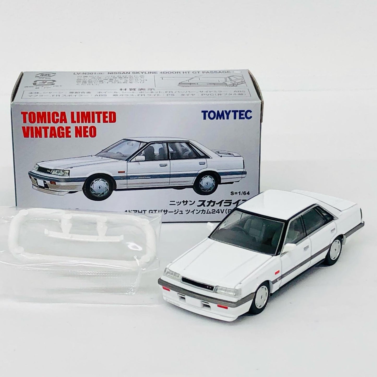 1/64 LV-N301a 日産 スカイライン 4ドアHT GTパサージュ ツインカム24V 87年式(ホワイト) 「トミカリミテッドヴィンテージNEO」 [320548]