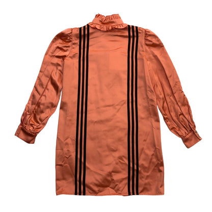 GUCCI | グッチ adidas x Gucci ダッチェスシルク シャツ 長袖シャツ ピンク サイズ：36【瀬戸大橋店】