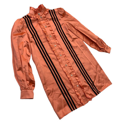 GUCCI | グッチ adidas x Gucci ダッチェスシルク シャツ 長袖シャツ ピンク サイズ：36【瀬戸大橋店】