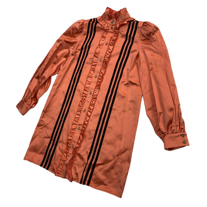 GUCCI | グッチ adidas x Gucci ダッチェスシルク シャツ 長袖シャツ ピンク サイズ：36【瀬戸大橋店】