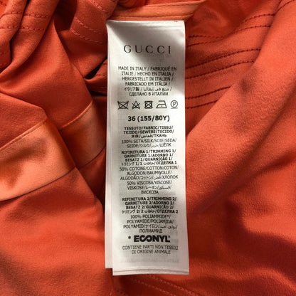 GUCCI | グッチ adidas x Gucci ダッチェスシルク シャツ 長袖シャツ ピンク サイズ：36【瀬戸大橋店】