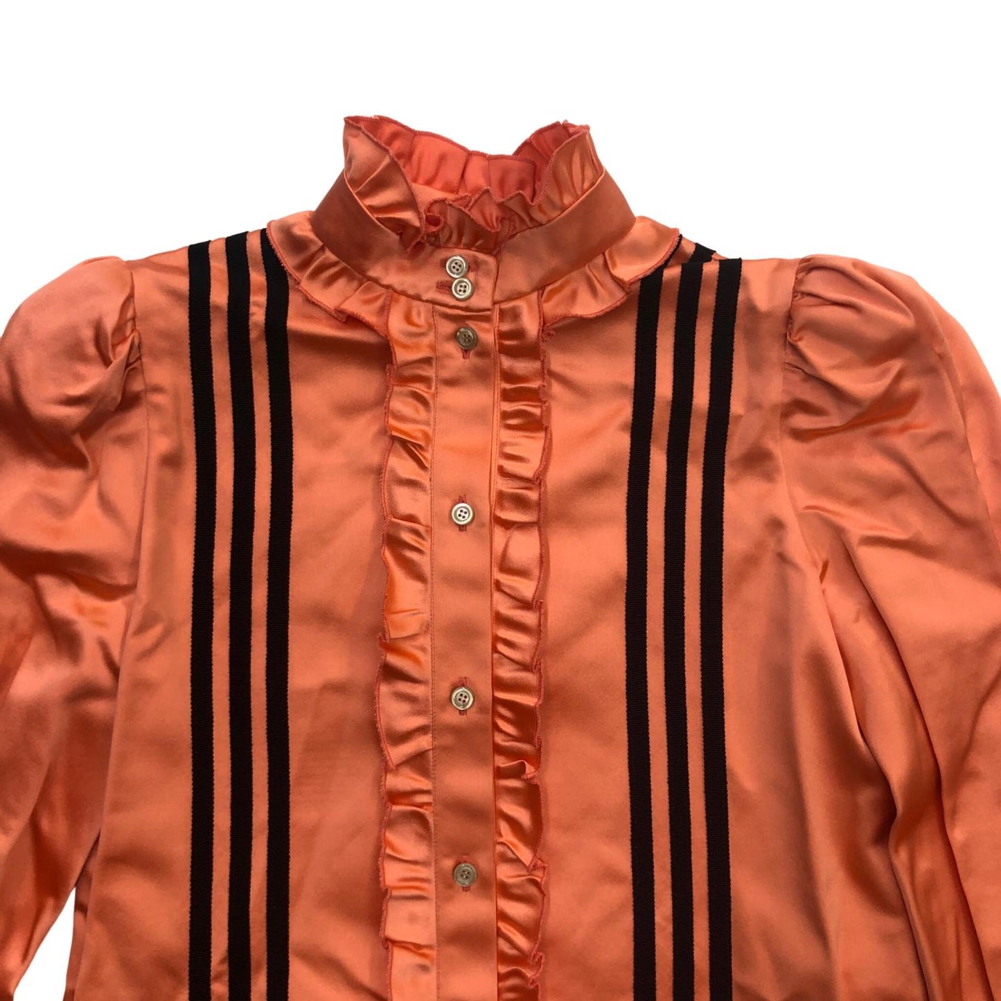 GUCCI | グッチ adidas x Gucci ダッチェスシルク シャツ 長袖シャツ ピンク サイズ：38【瀬戸大橋店】