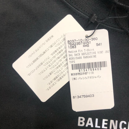 BALENCIAGA | バレンシアガ BAL BACK Medium Fit T-Shirt 半袖Ｔシャツ ブラック サイズ：XXS【瀬戸大橋店】