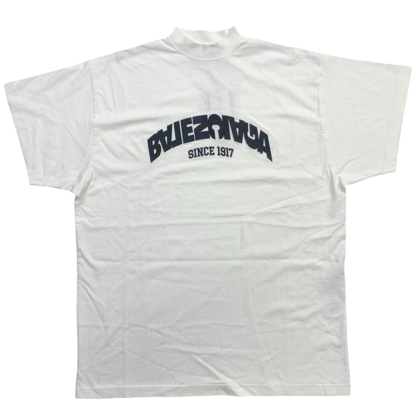 BALENCIAGA | バレンシアガ BACK FLIP LOGO VINTAGE JERSE Oversized I-Shirt 半袖Ｔシャツ ホワイト【瀬戸大橋店】