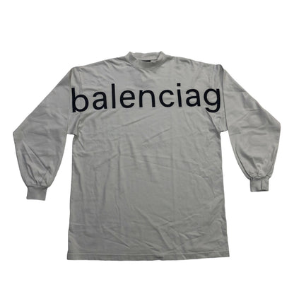 BALENCIAGA | バレンシアガ COM VINTAGE L/S Large Fit T-Shirt 2 長袖Ｔシャツ ホワイト【瀬戸大橋店】