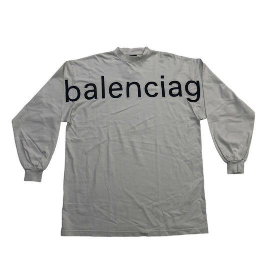 BALENCIAGA | バレンシアガ COM VINTAGE L/S Large Fit T-Shirt 2 長袖Ｔシャツ ホワイト【瀬戸大橋店】