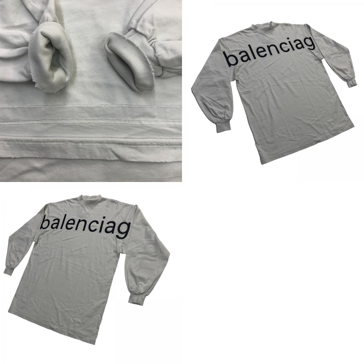 BALENCIAGA | バレンシアガ COM VINTAGE L/S Large Fit T-Shirt 2 長袖Ｔシャツ ホワイト【瀬戸大橋店】
