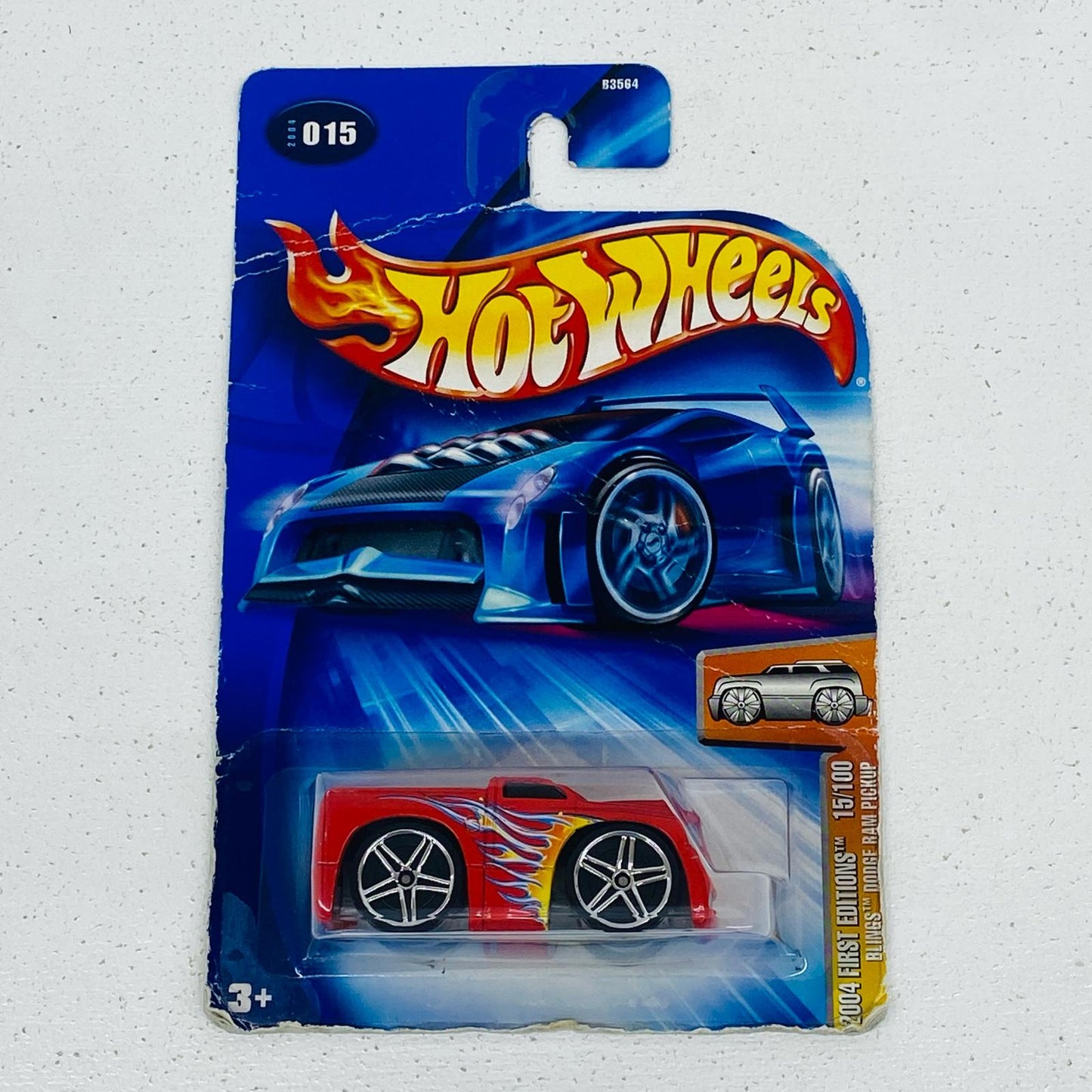 1/64BLINGSDODGERAMPICKUP(レッド×ファイヤーパターン)「HotWheels2004FIRSTEDITIONS」[B3564]