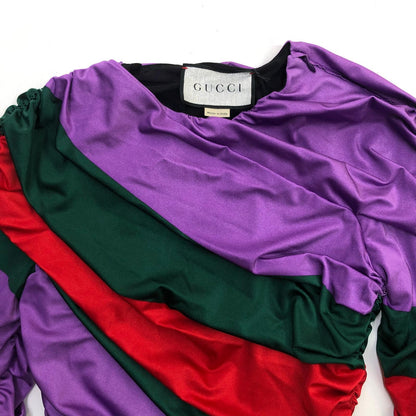 GUCCI | グッチ GUCCI × Balenciaga Ruched Top 長袖Ｔシャツ パープル サイズ：40【瀬戸大橋店】