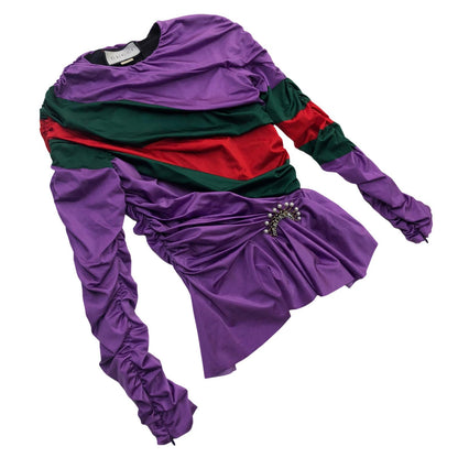 GUCCI | グッチ GUCCI × Balenciaga Ruched Top 長袖Ｔシャツ パープル サイズ：42【瀬戸大橋店】